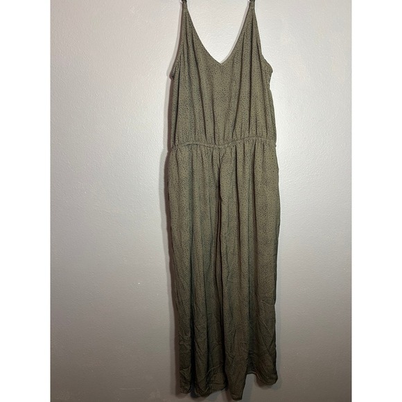 Refinity Brown Polka Dot Jumpsuit Drawstring Waist Casual Comfy Plus Size - Picture 2 of 7